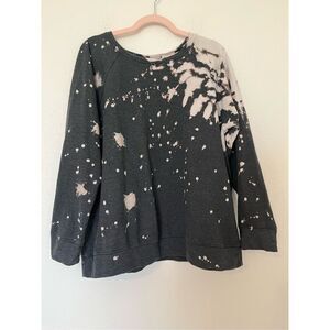 Torrid Black Bleach Splatter Terry Pullover Sweatshirt